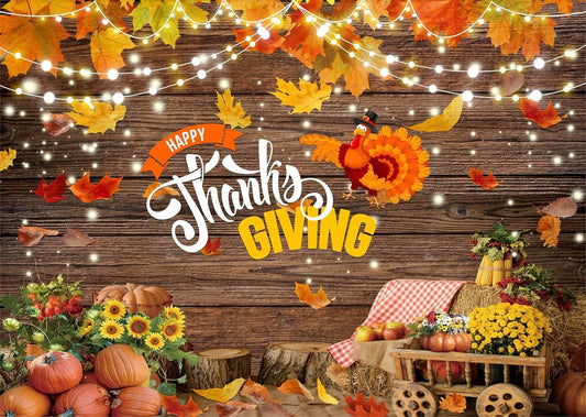 10x8 ft Thanksgiving Backdrop Fall Backdrop Thanksgiving Turkey Pumpkin Autumn