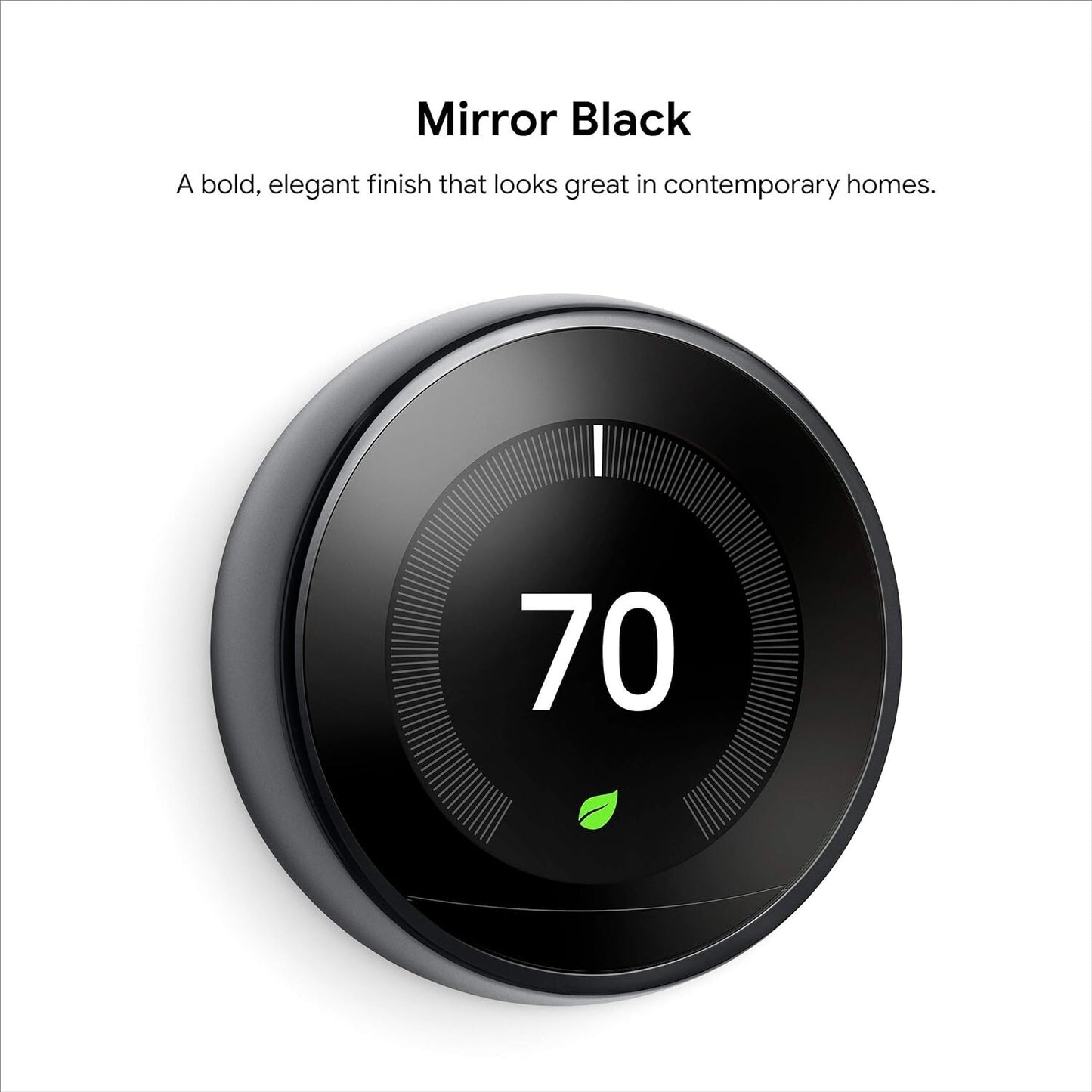 Google Nest Thermostat 3rd Gen Smart Programmable Alexa Compatible Mirror Black