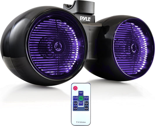 PLMRWB852LEB BLACK Pyle Waterproof Wakeboard Tower Speakers 65Dual Subwoofer