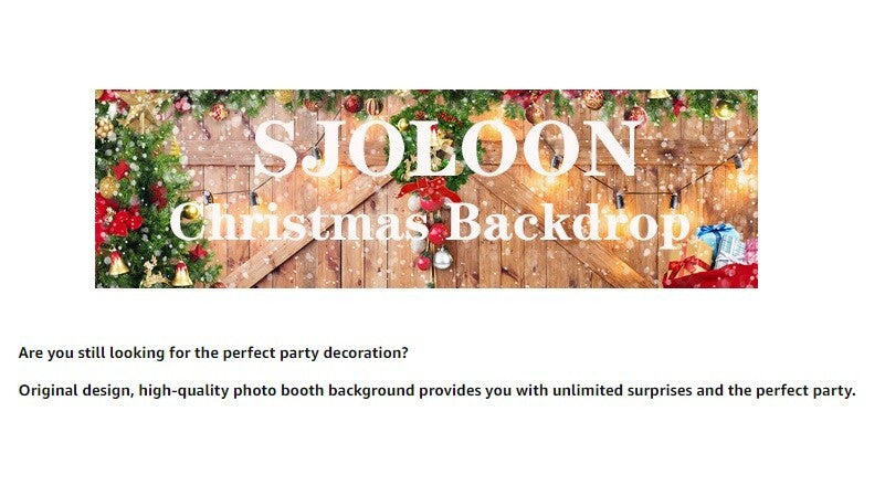 Rustic Christmas Barn Wood Door Backdrop Xmas Tree Snow Photography 10 x 8 FT