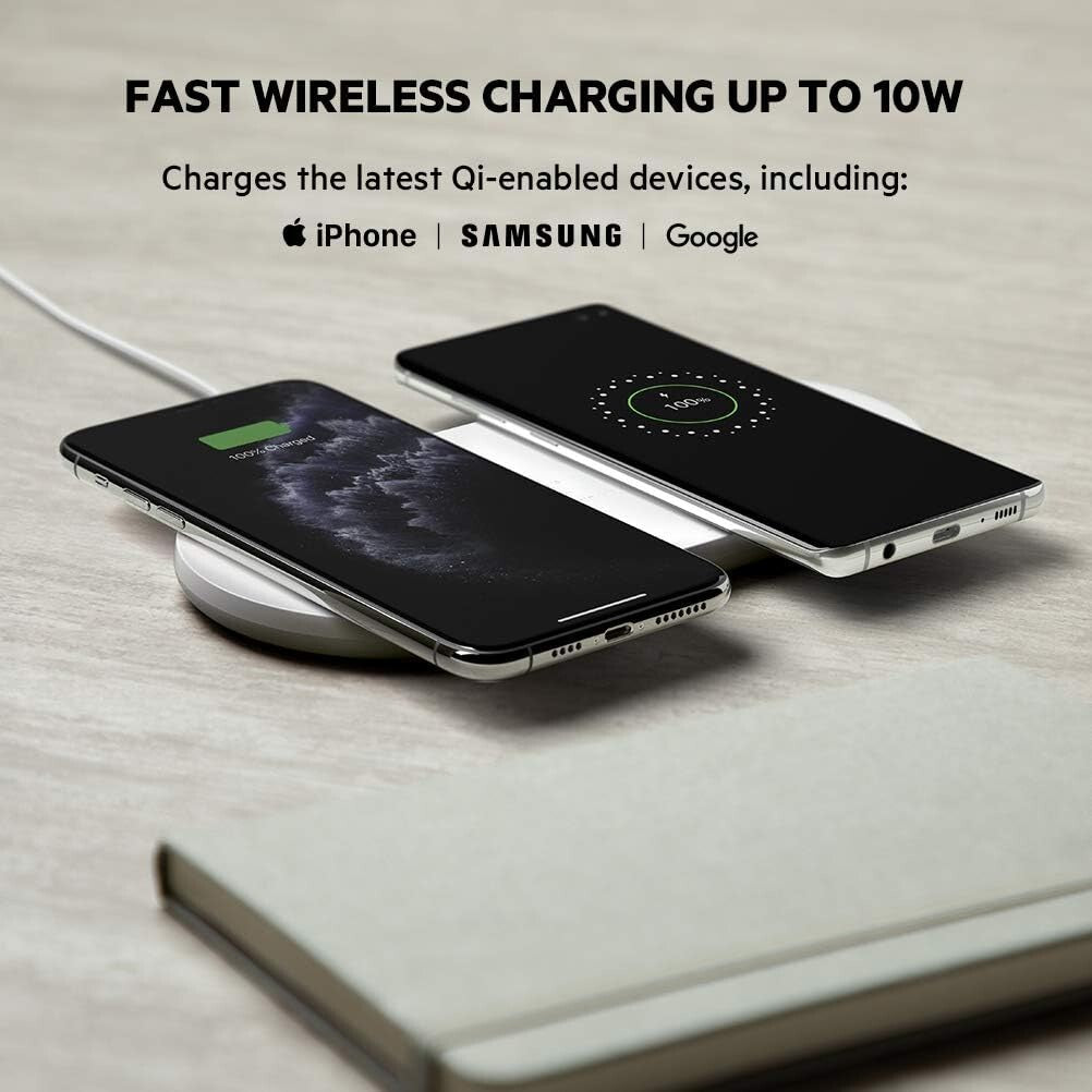 10W WIZ002TTWH Belkin Qi Dual Wireless Charging Pad Black