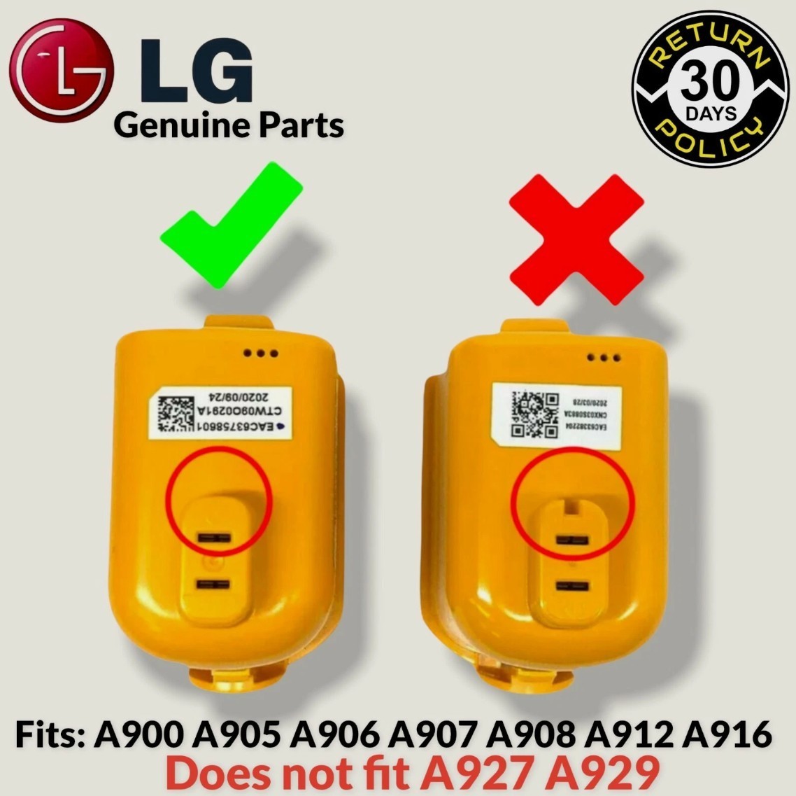 LG CordZero A9 A900–A907 Battery – EAC63382201, OEM Li-ion Rechargeable
