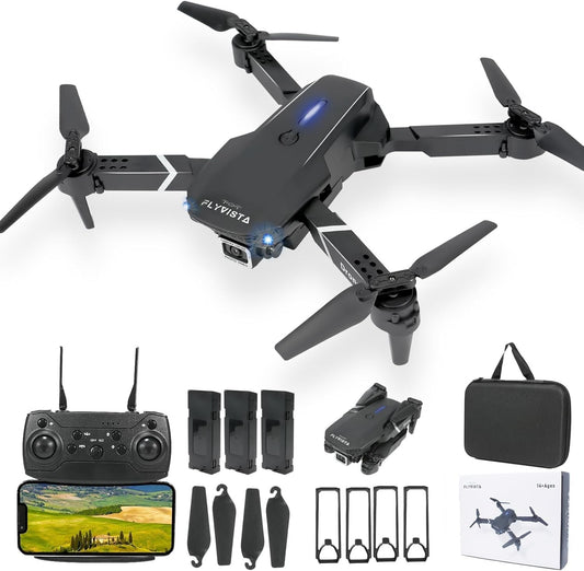 1080P FPV Mini Drone Camera Adults Kids Wifi Camera Drone 3 Batte