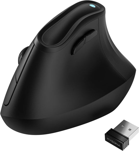 Wireless Ergo Tower Mouse – 57° Vertical, BT/2.4G, 4000 DPI, Mac/PC Compatible