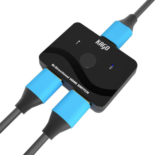 KAGO HDMI Switch 2 In 1 Out, 4K@60Hz Splitter Bi-Directional for PS5 Roku TV