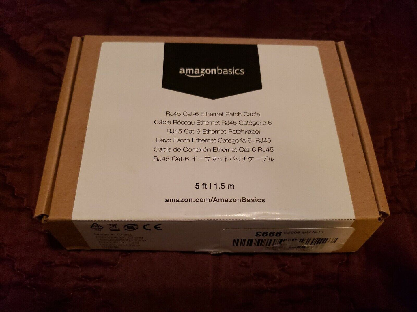 RJ45 Amazon Basics Cat6 Ethernet Patch Internet Cable 5 Feet
