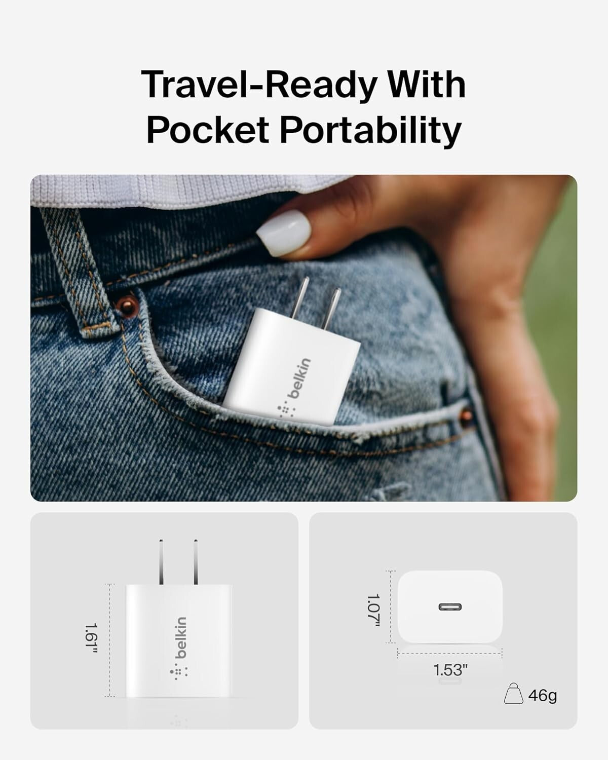 20W USB-C Belkin Wall Charger Charger Block Fast Charging Block iPhone