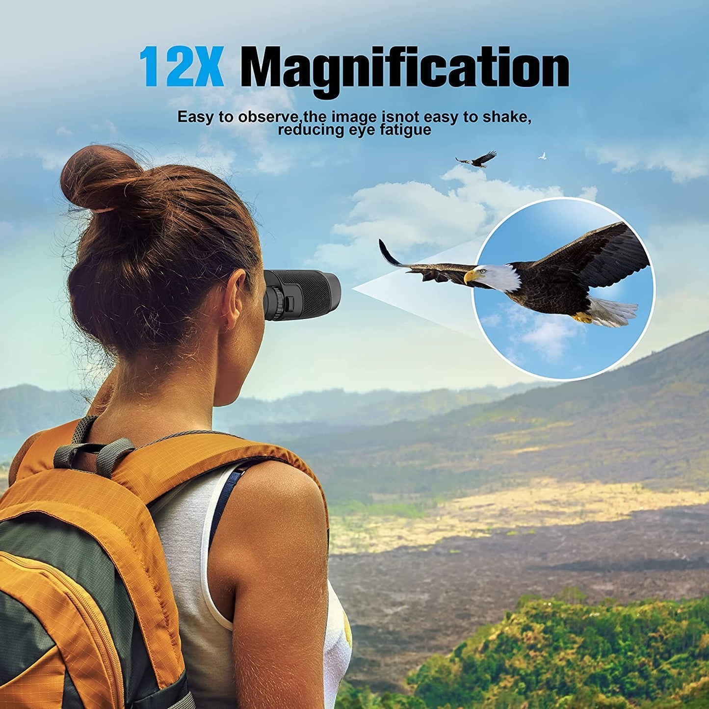 Jeacitory 12x25 Binoculars Clear Low Night Version Adults Kids