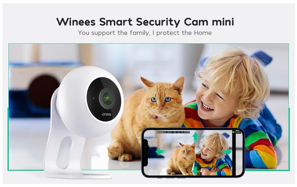 winees Indoor Security Camera Baby Monitor WiFi Smart Home IP Camera w Motion