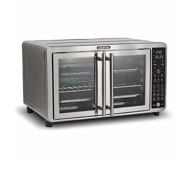 Gourmia GTF7660 Digital Air Fryer Oven – 19 Functions, SS, French Door, 12-Slice
