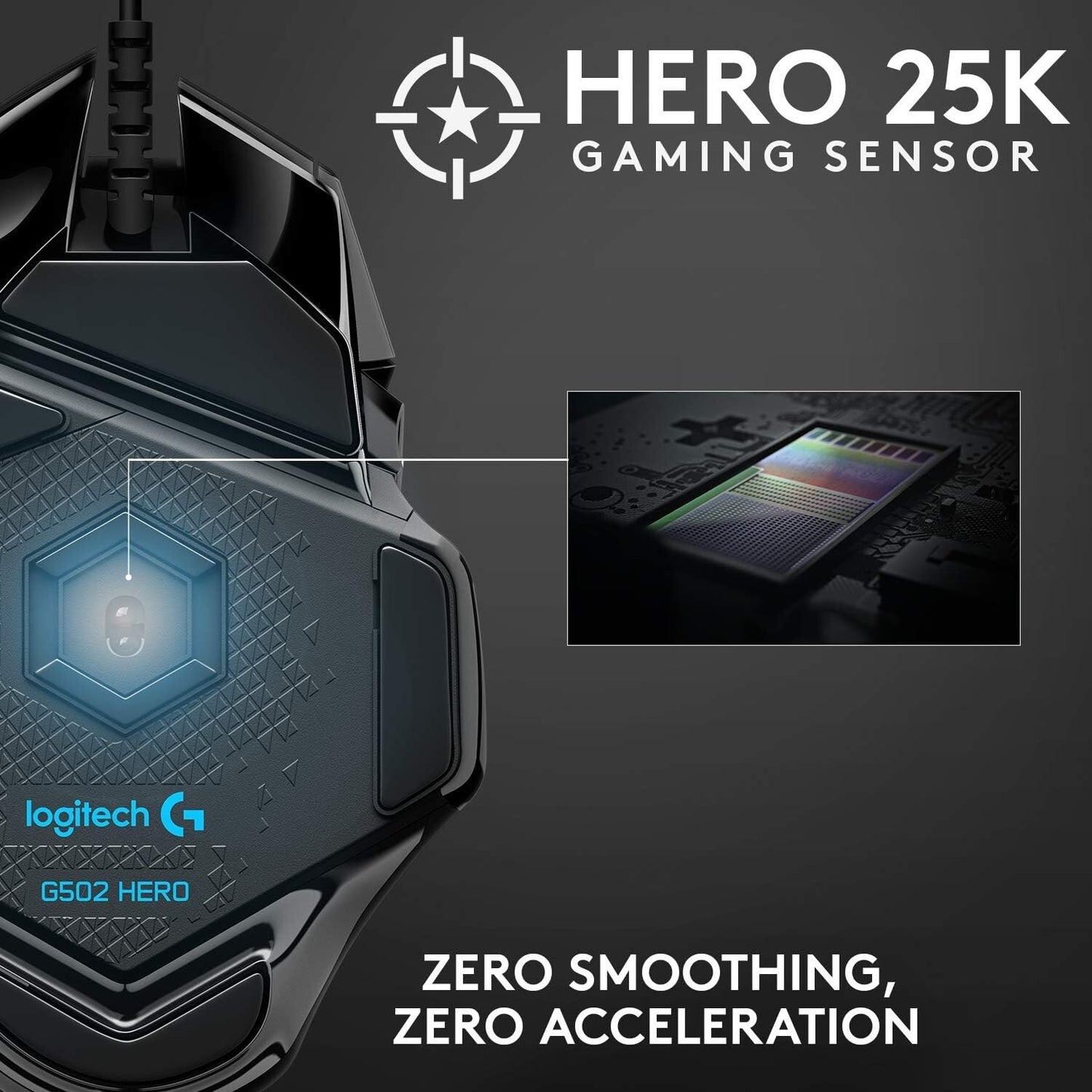 HERO G502 Logitech High Performance Wired Gaming Mouse Sensor 25