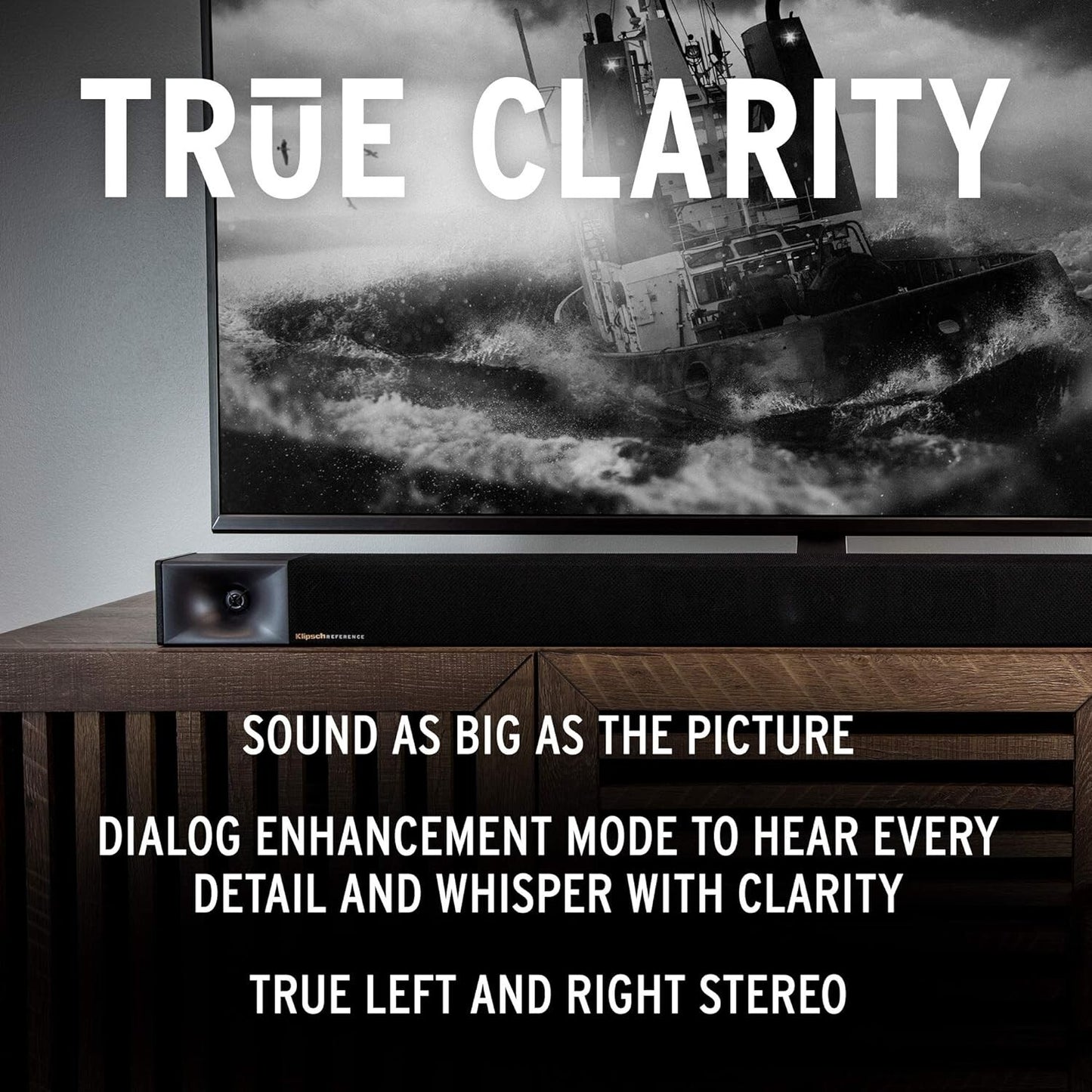Klipsch Cinema 400 Soundbar & 8-Inch Wireless Subwoofer with HDMIARC, Black