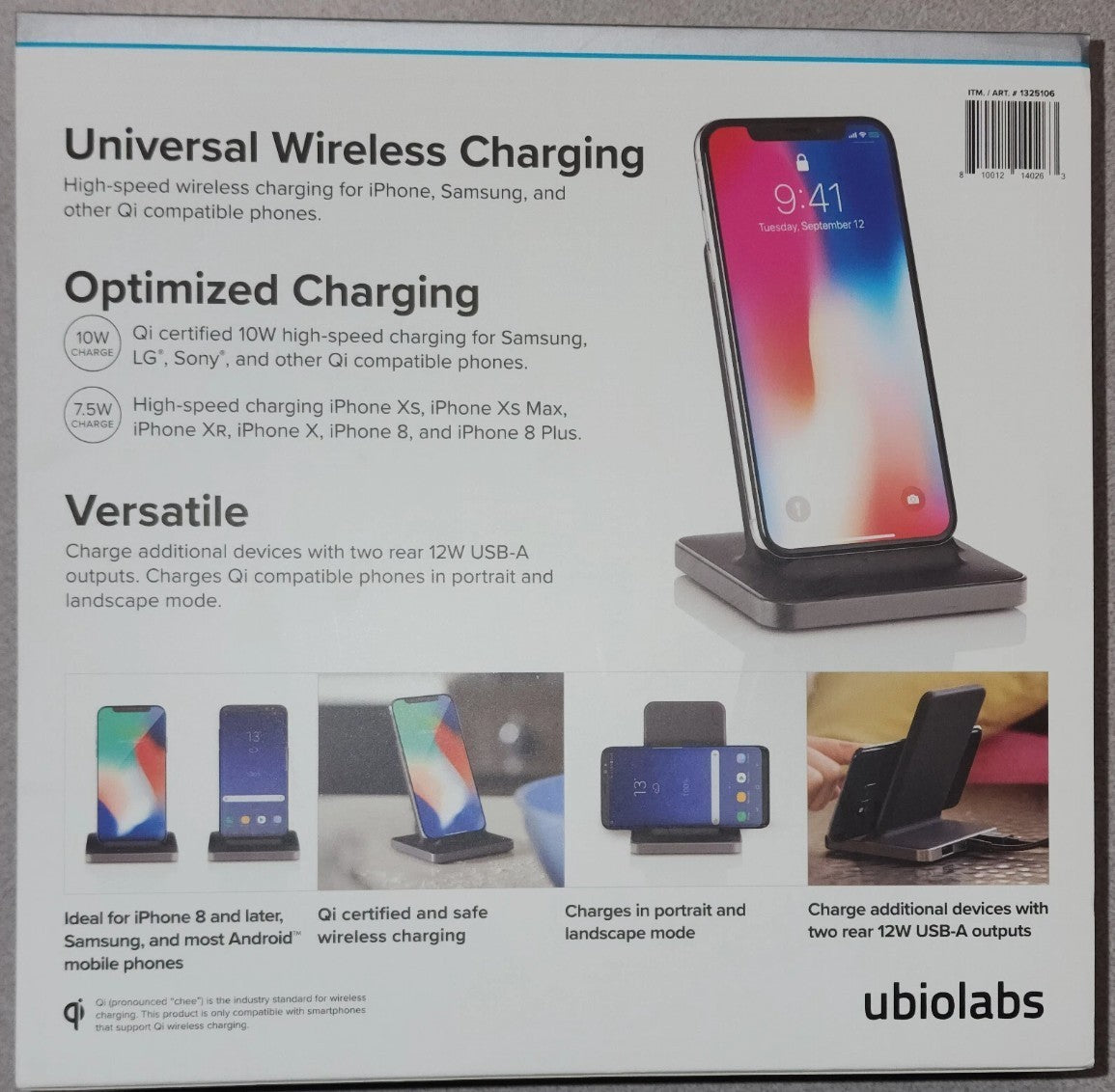 AWC1040 OEM Ubiolabs Black Wireless Charger Dock Hub Mobile Phone