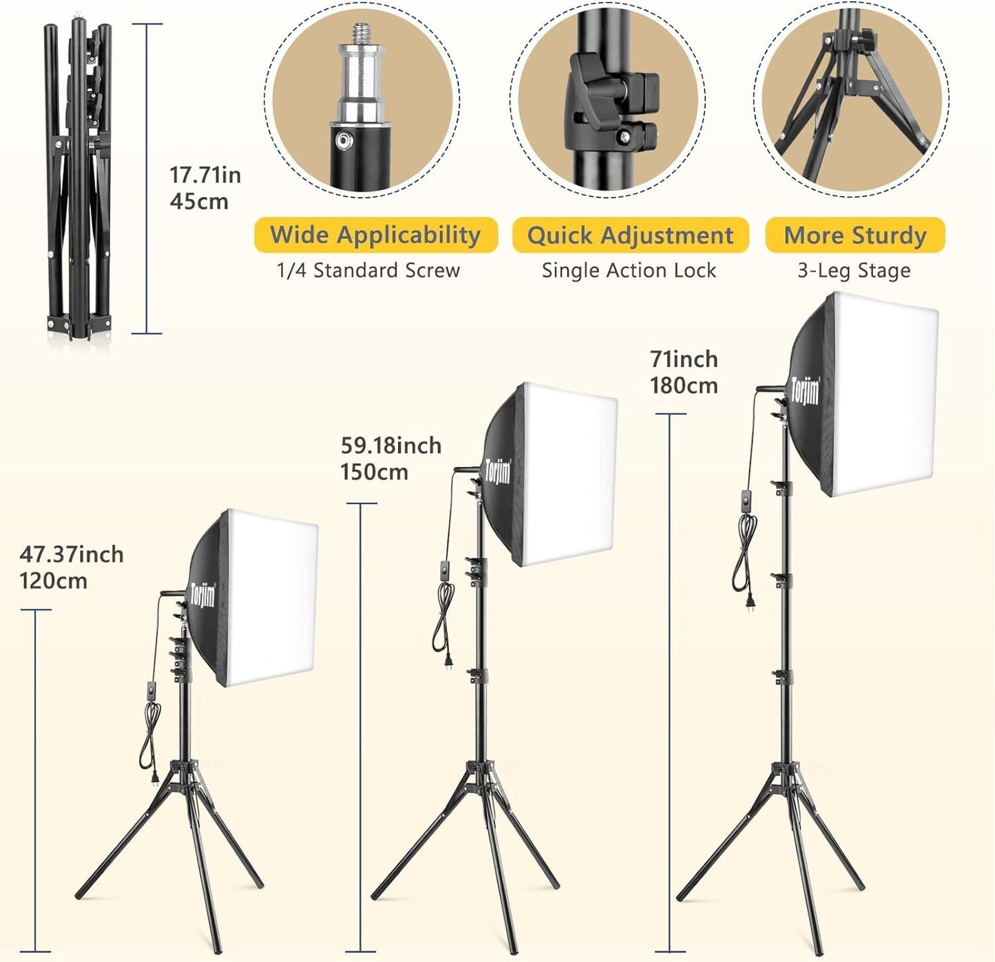 Torjim Softbox Photography Lighting Kit 16 x 16 Professional Softbox Lig
