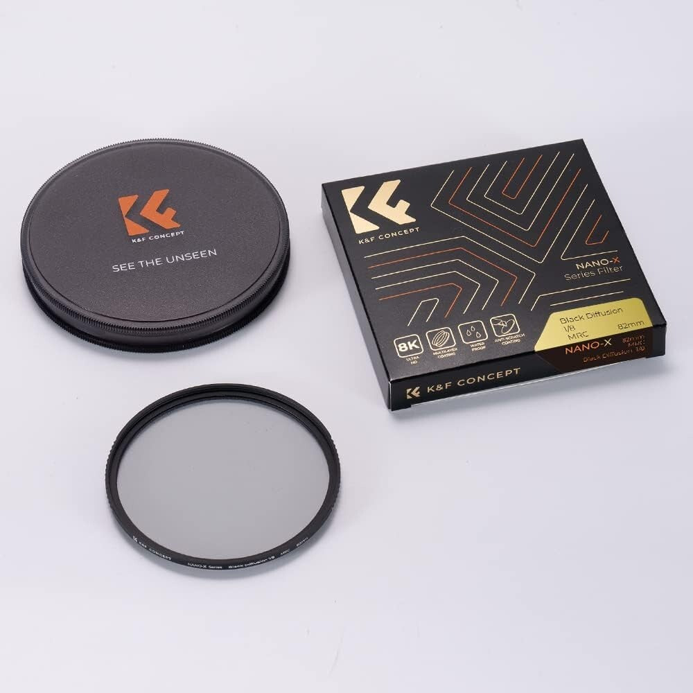 KF Concept 82mm Black Diffusion 18 Filter Mist Cinematic Effect Lens Filter