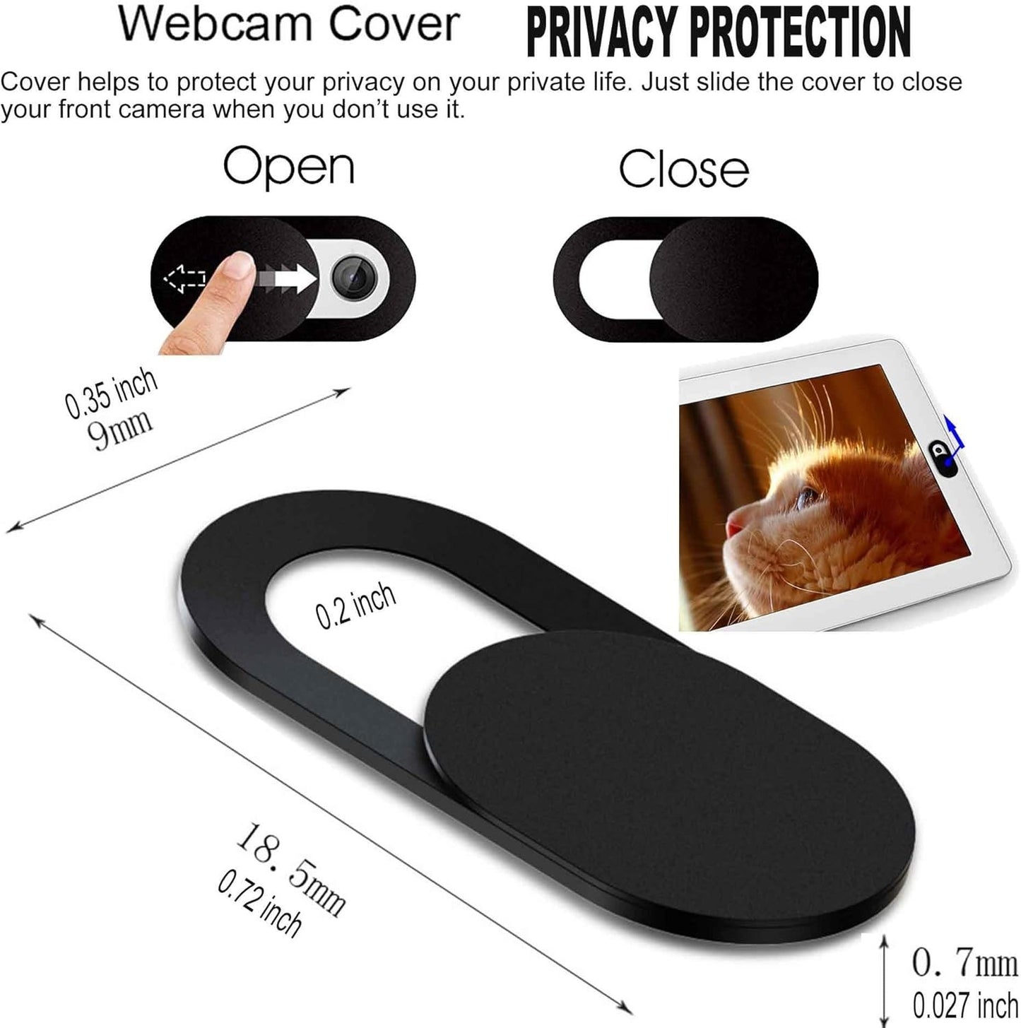 [3 Pack] Webcam Cover Slide – Ultra Slim Privacy Shield for Laptop PC MacBook