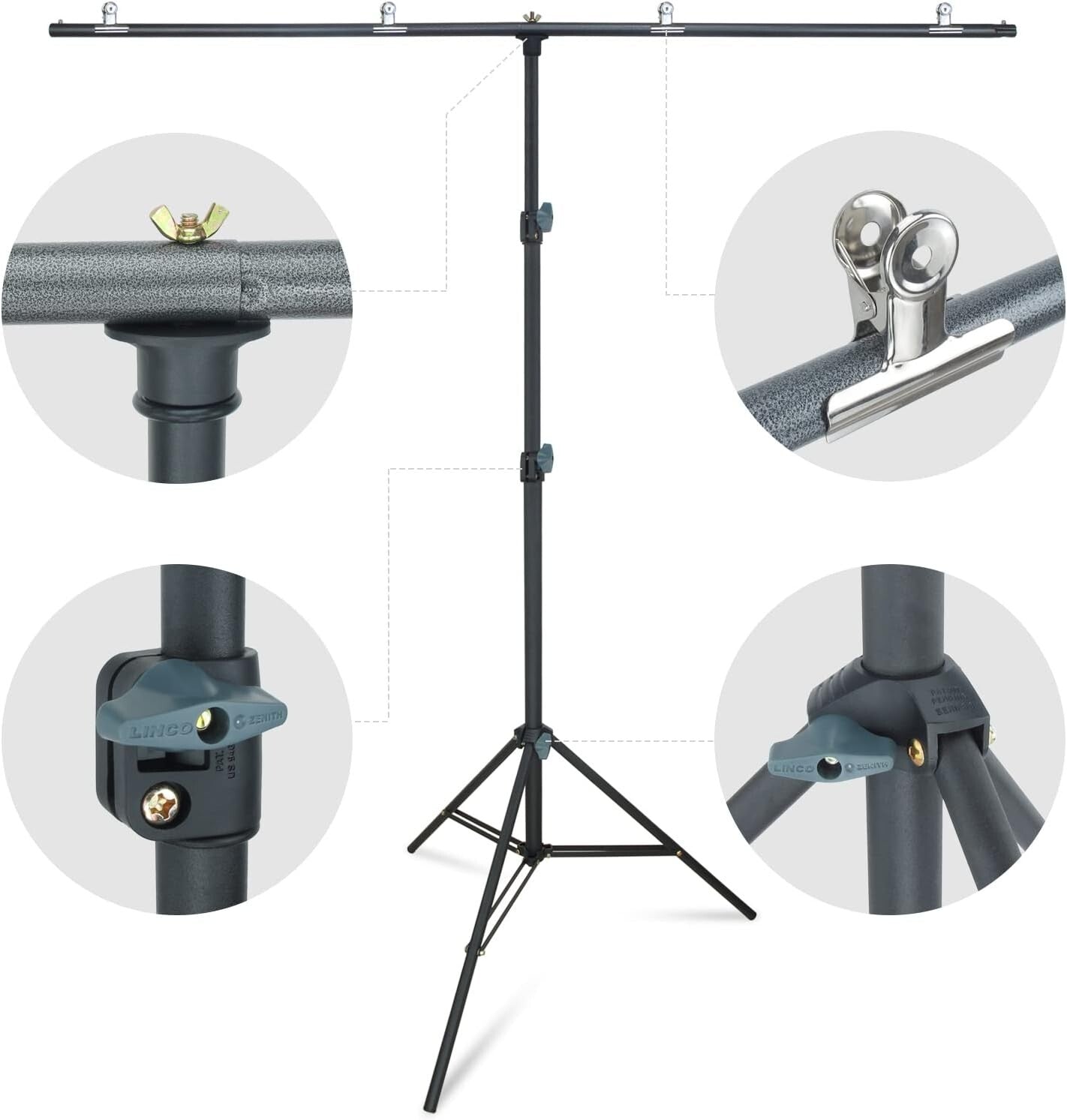 LINCO Lincostore Zenith Portable TShape Background Backdrop Stand Kit 5x67ft