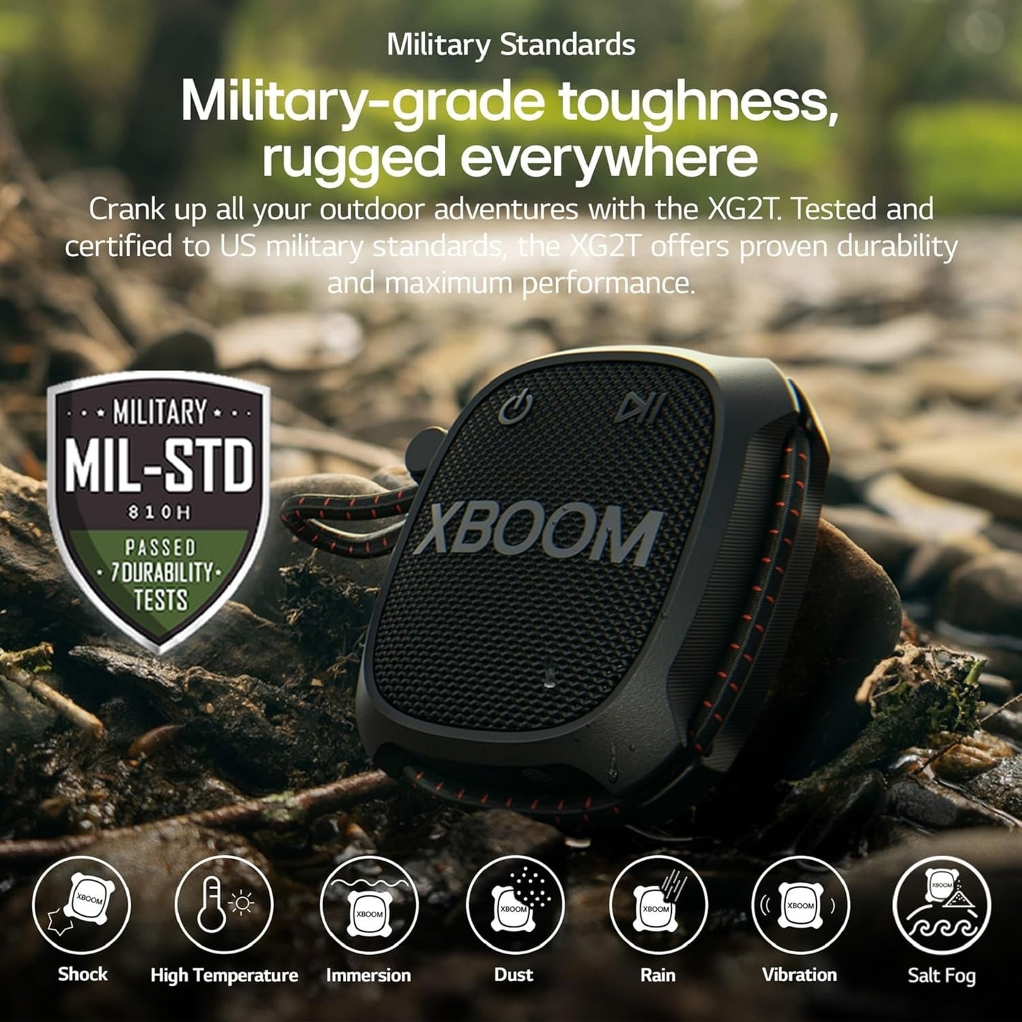 LG XG2T XBOOM Go Bluetooth Speaker Rugged IP67 10Hr Battery Sound Boost