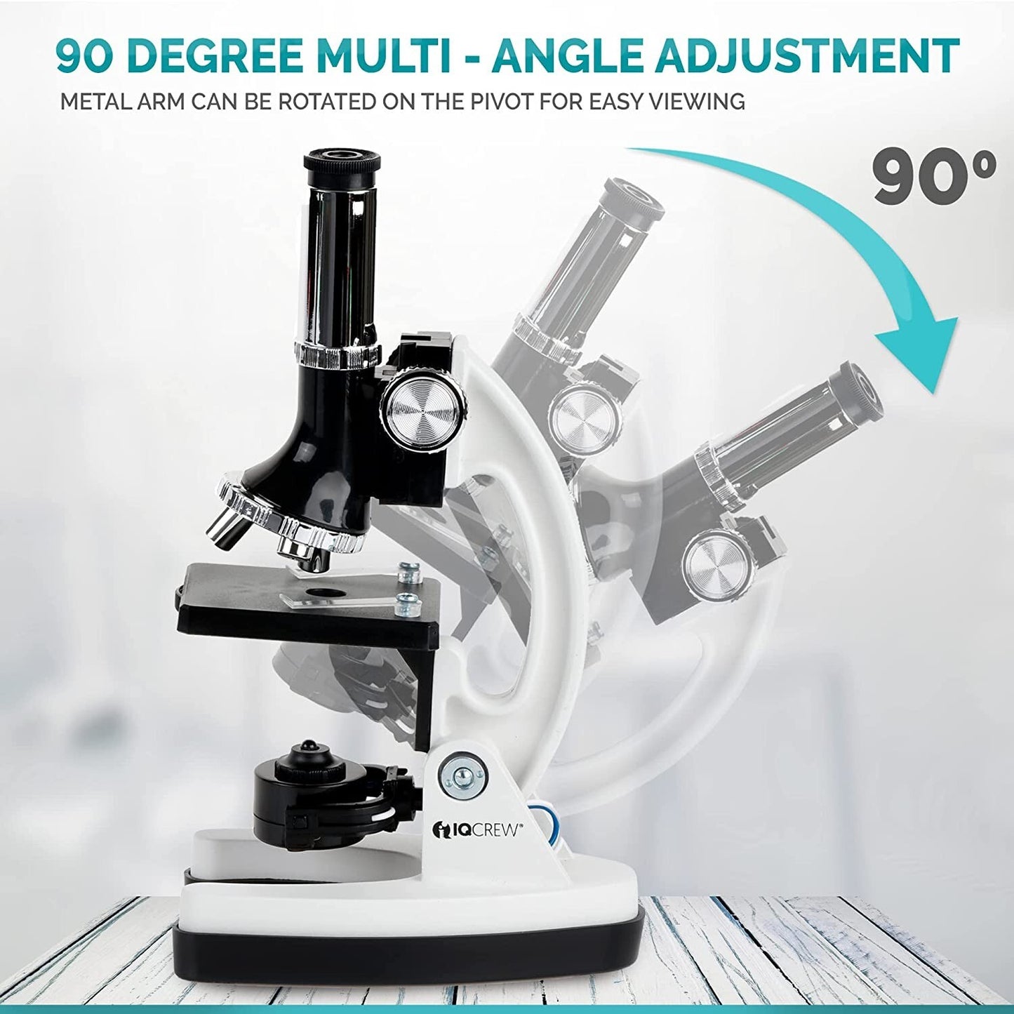 AmScope pcs Kids Beginner Microscope Kit w Metal Body Microscope 120X-1200X 52-