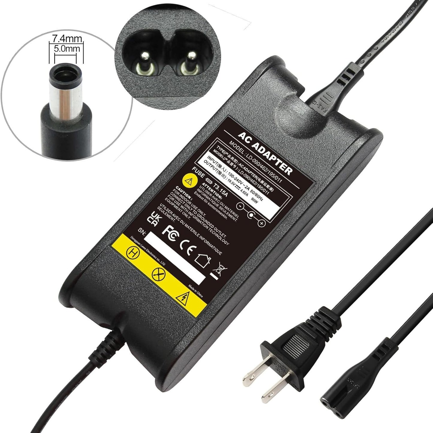 Futurebatt AC Adapter Charger for Dell Studio 1435–1749 – Power Supply Cord