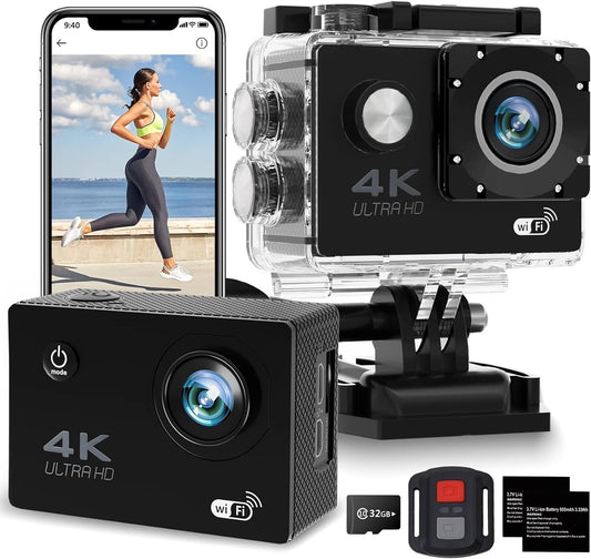 30FPS 98FT 4K Ultra HD Waterproof Cam Underwater SD Card