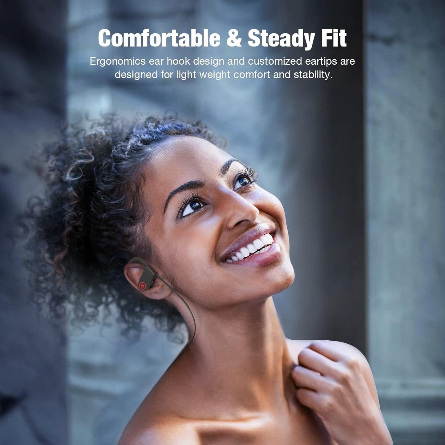 JOYWISE 16H Bt Wireless Headphones Playtime Earbuds w Mic Stereo inEar Black