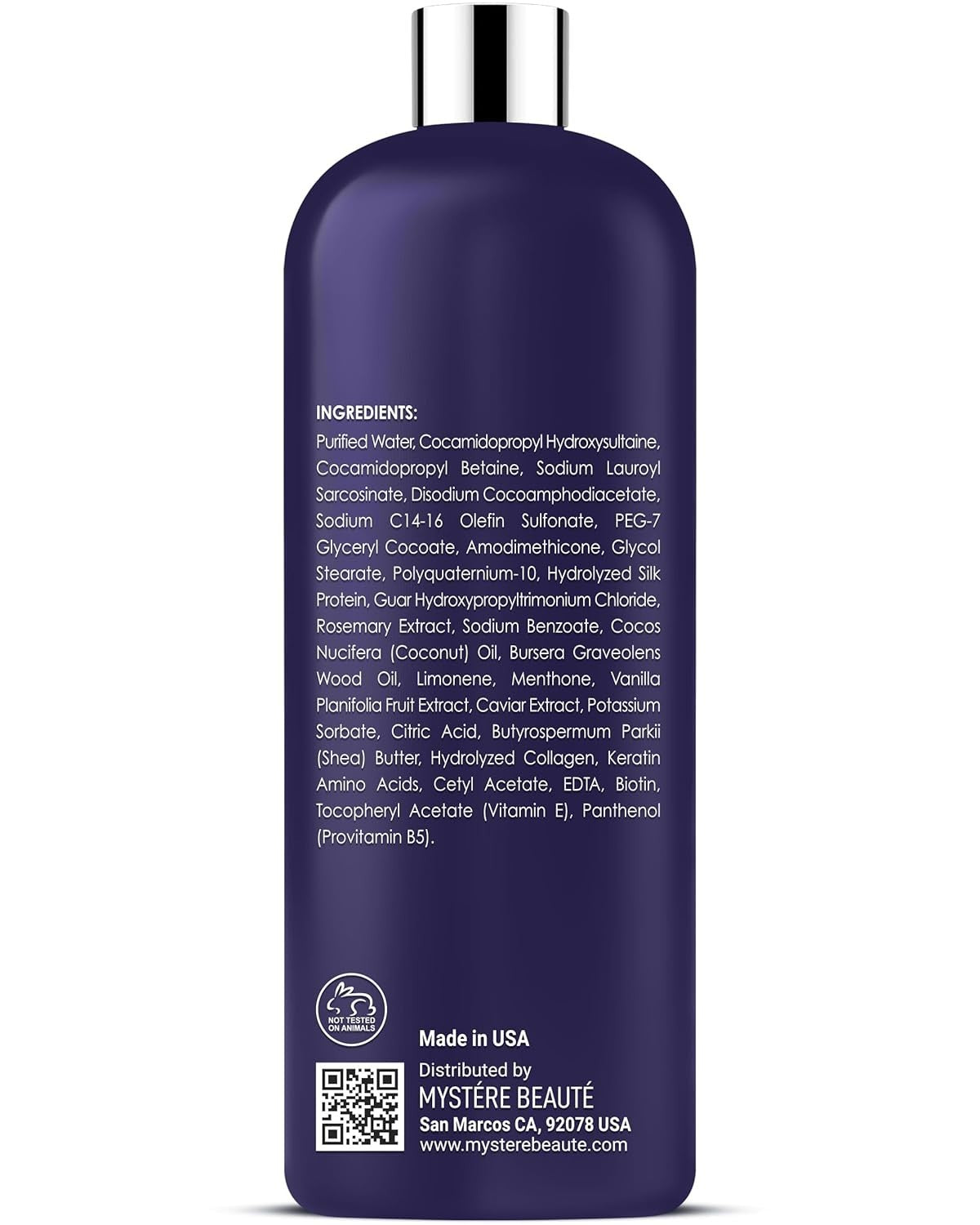 Caviar Collagen Keratin Biotin Anti‑Frizz Shampoo 16 fl oz, Color‑Safe Hair Care