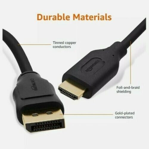 HDMI Amazon Basics UniDirectional DisplayPort to Display Cable 4K30Hz 3 Feet