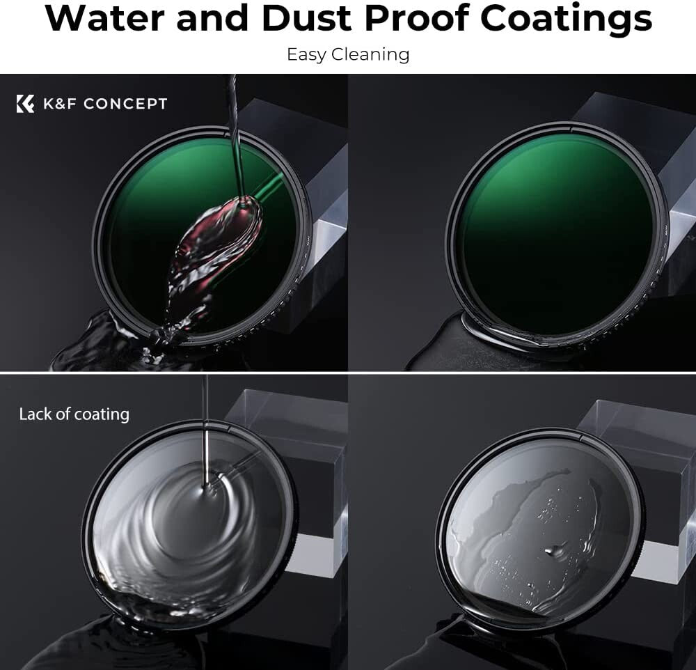 ND8-ND2000 KF Concept 49mm Variable Neutral Density Filter 311stop Waterproo