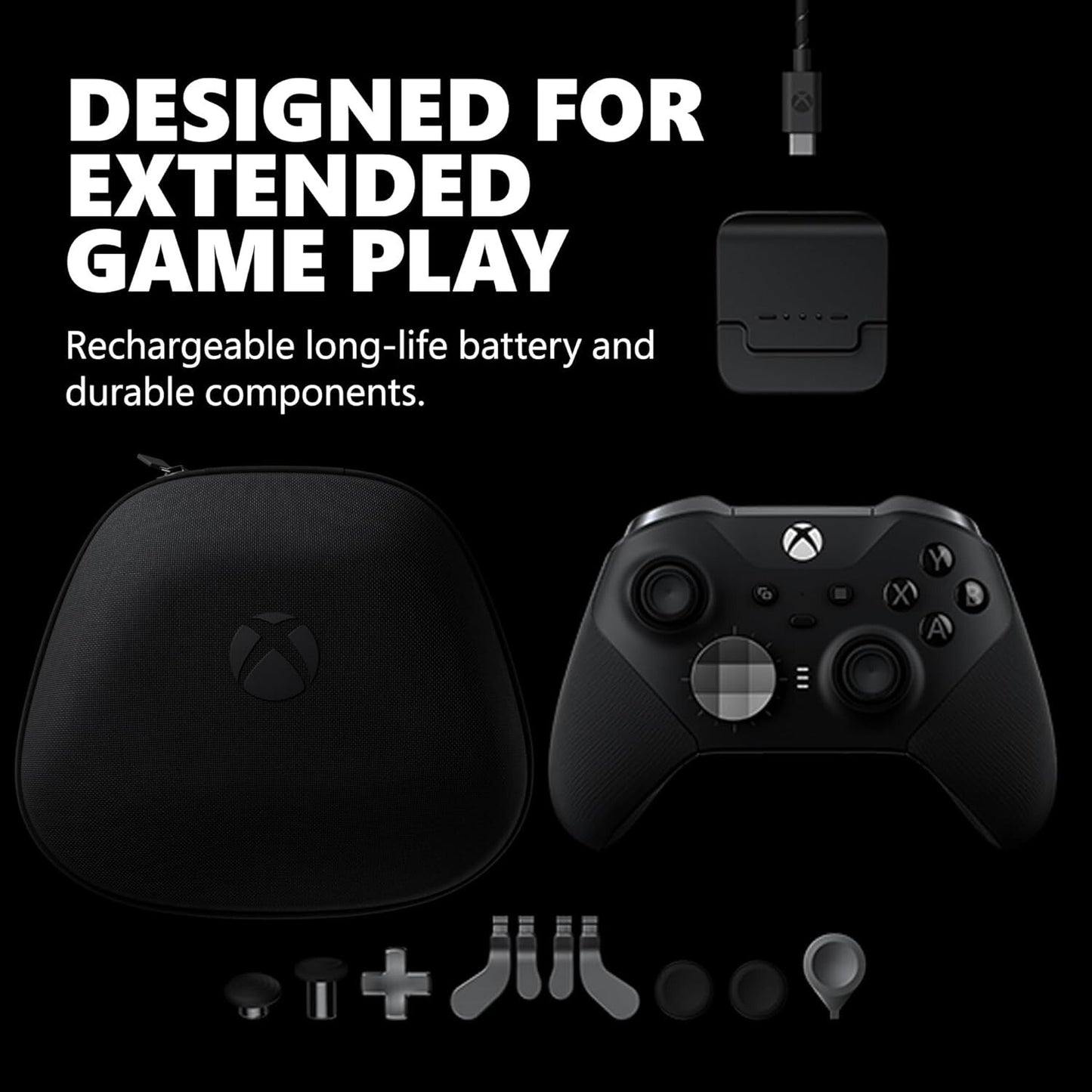 BLACK Microsoft Xbox Elite Wireless Controller Series 2 Xbox One