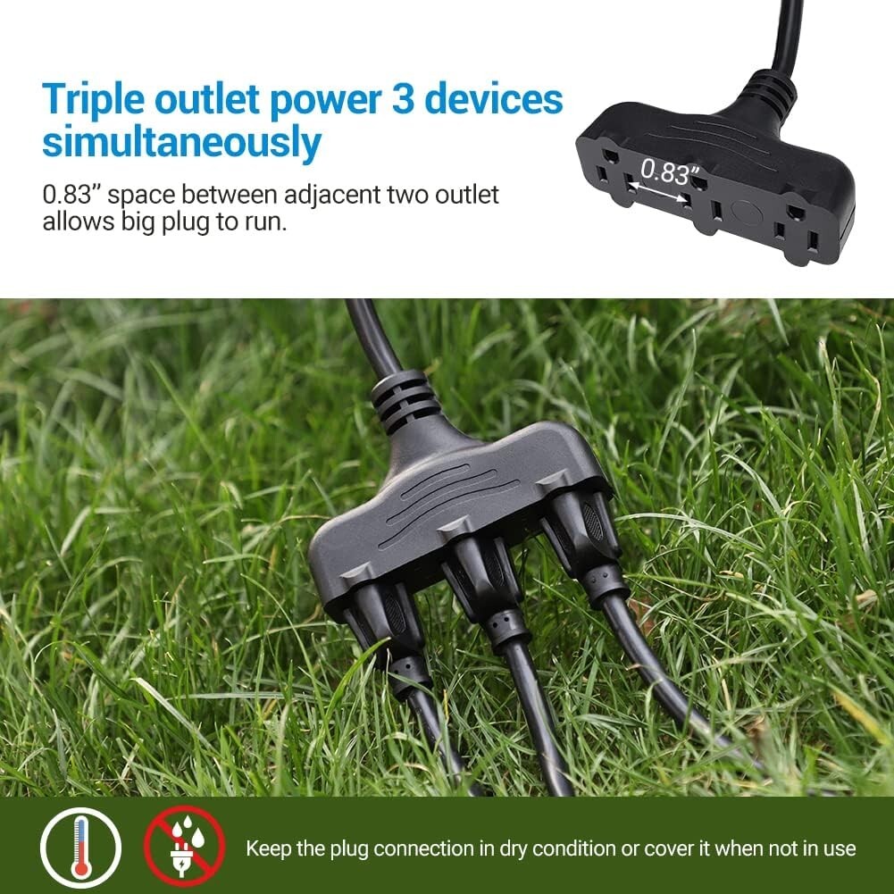 DEWENWILS Light Timer Outdoor Weatherproof w 2 FT Extension Cord Photocell