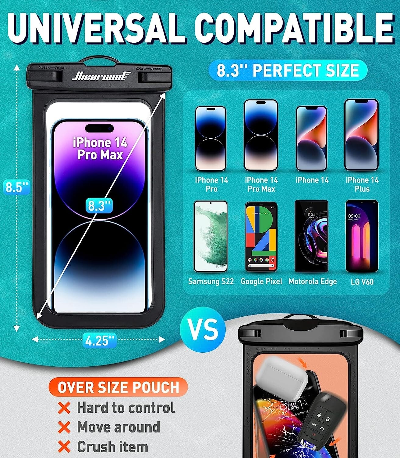 15-12 IPX8 Waterproof Phone Pouch Waterproof Phone iPhone Pro Max