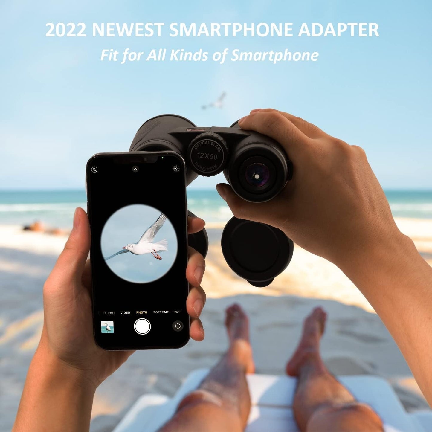 IPX7 Usogood 12x50 HD Binoculars Adults Tripod Phone Adapter Profe