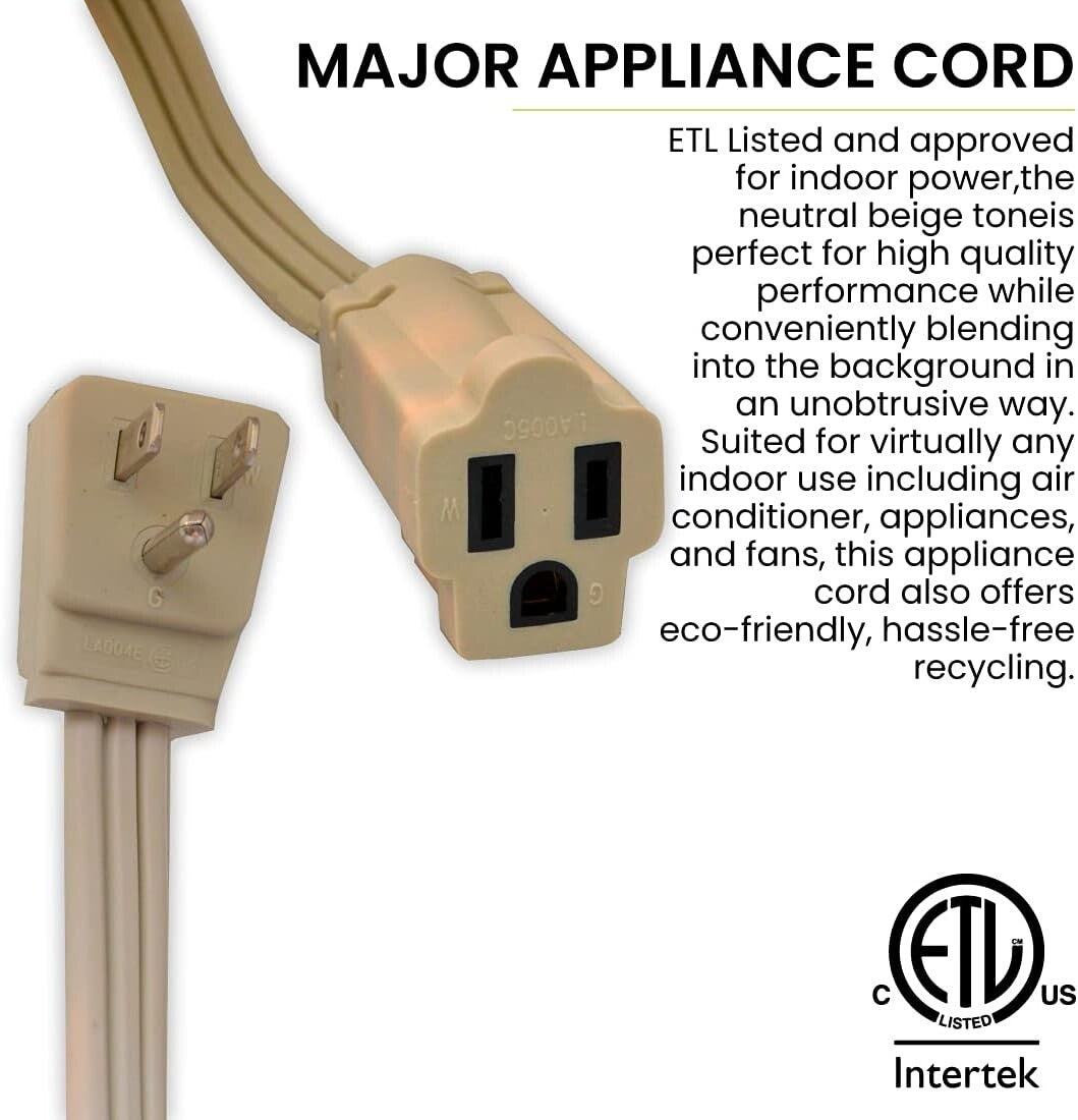 GG-25606 Go Green Power Inc 6 143 Appliance Cord Beige