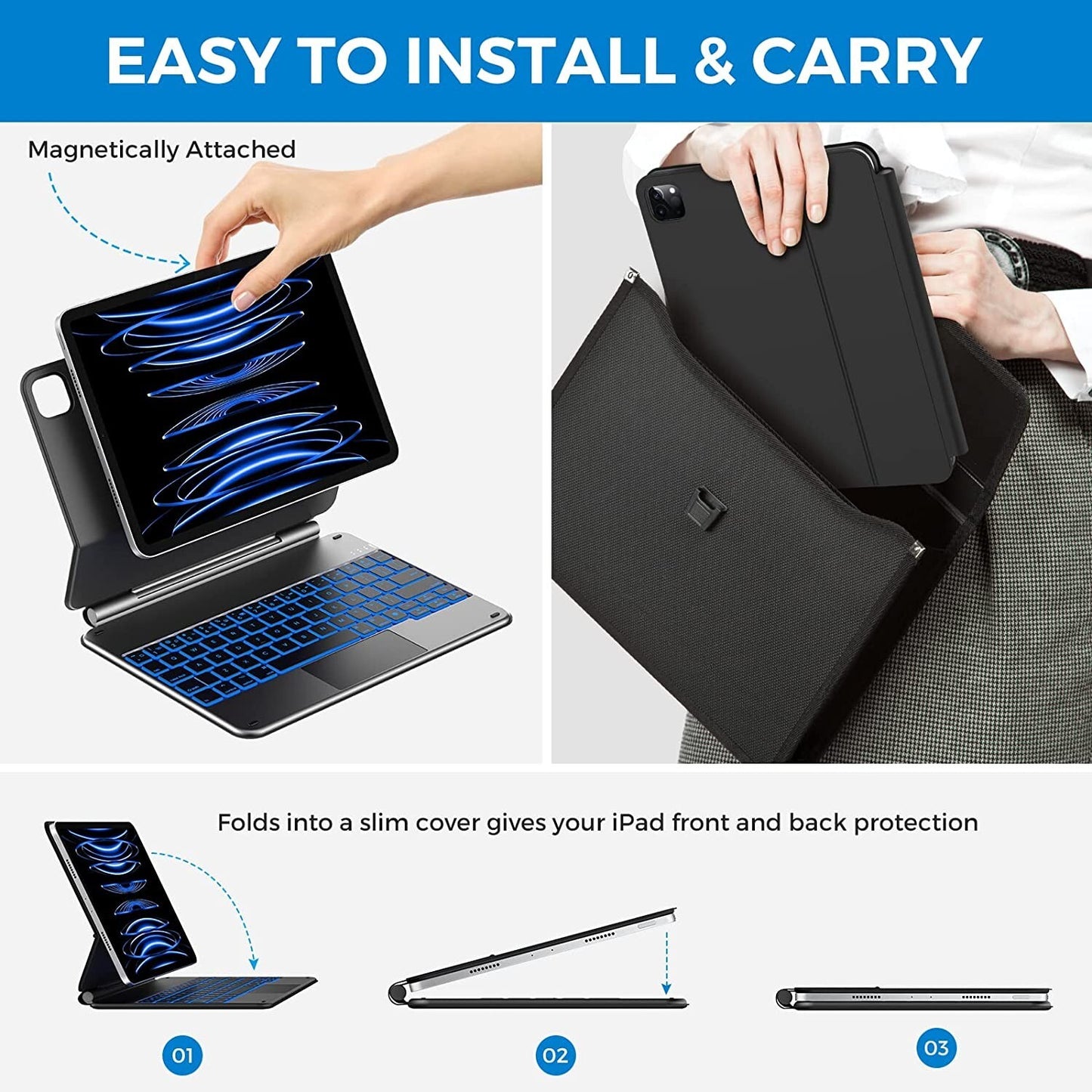 2022 11- typecase Edge Magnetic Keyboard iPad Pro inch Air 5th Gen 109inch