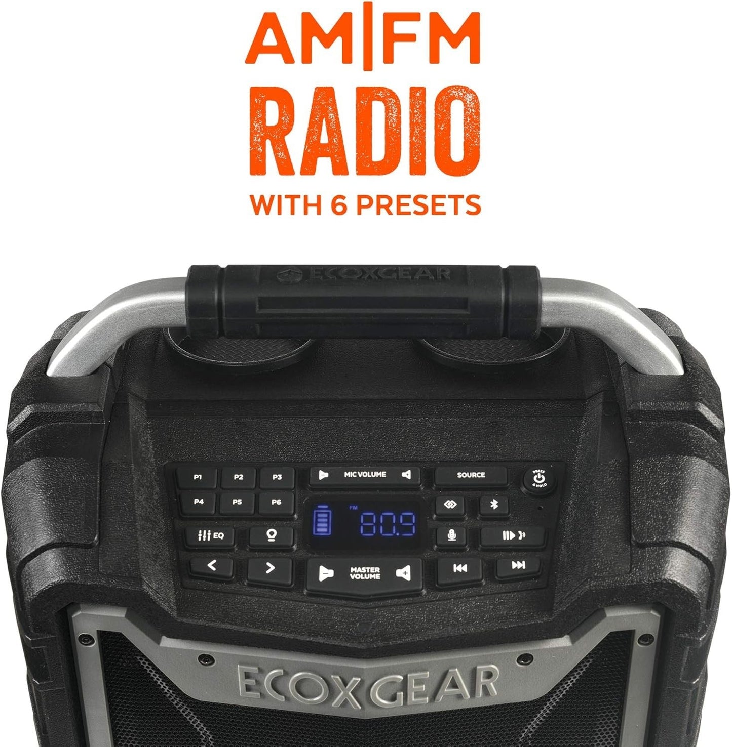 ECOXGEAR EcoTrek 100W Rugged Waterproof Bluetooth Speaker & PA System Gray