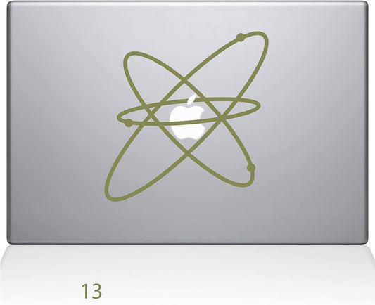 1651-MAC-15X-G Decal Guru Atom Decal Vinyl Sticker Gold 15 MacBook Pro