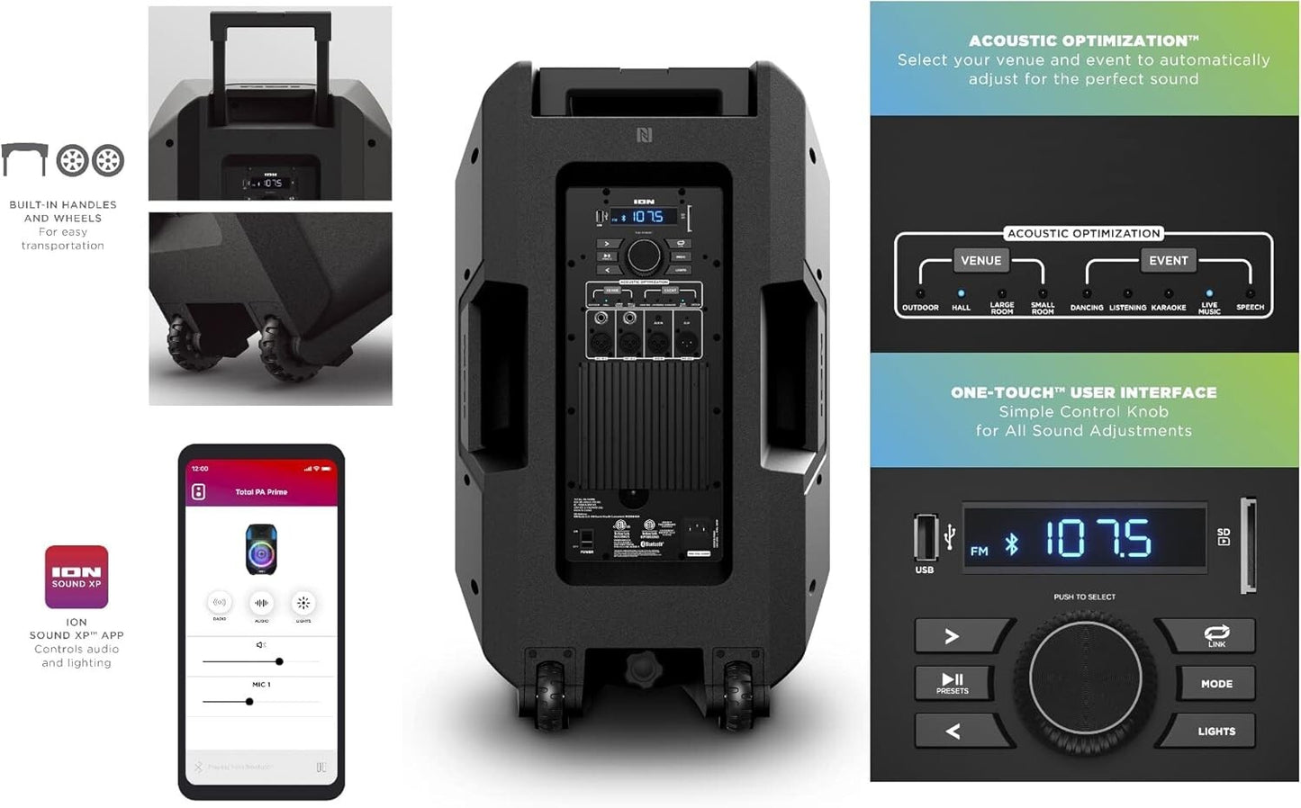 500 TREBLE Total PA Prime HighPower Bluetooth Speaker System Watts