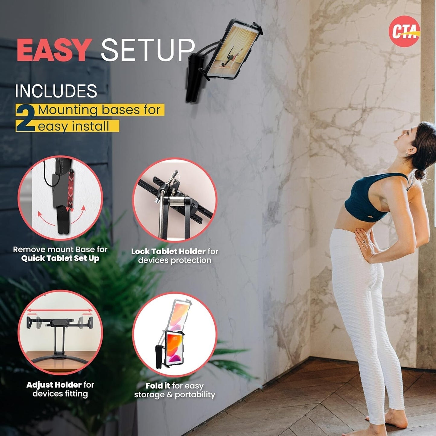 CTA BLACK Digital Stand Wall Mount iPad 10th Gen 109iPad 789 Gen 102