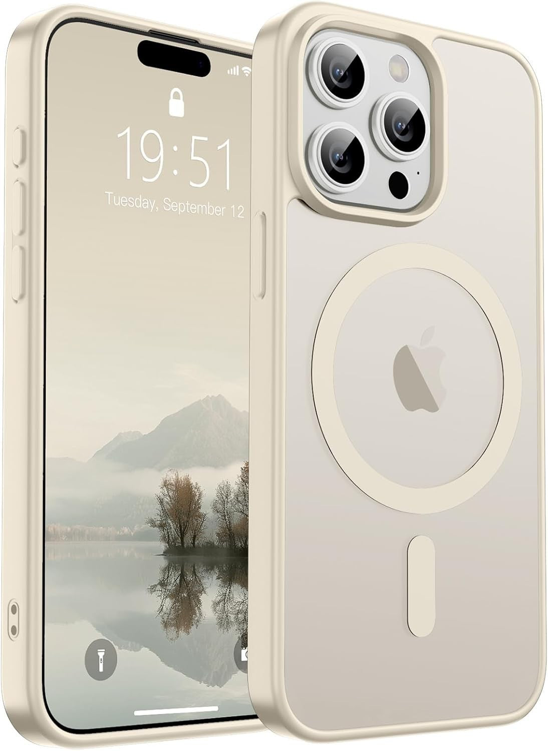 1. SUPFINE iPhone 15 Pro Max Case MagSafe Slim Matte Shockproof Antique White