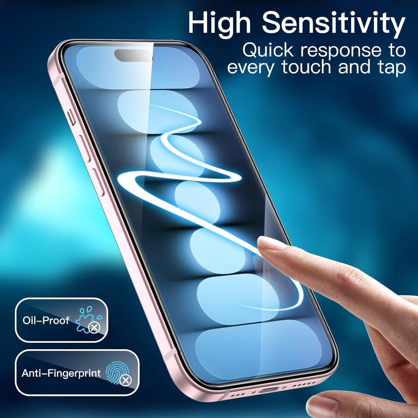 SaharaCase ZeroDamage iPhone 15 Plus 6.7" Tempered Glass Screen Protector 2-Pack