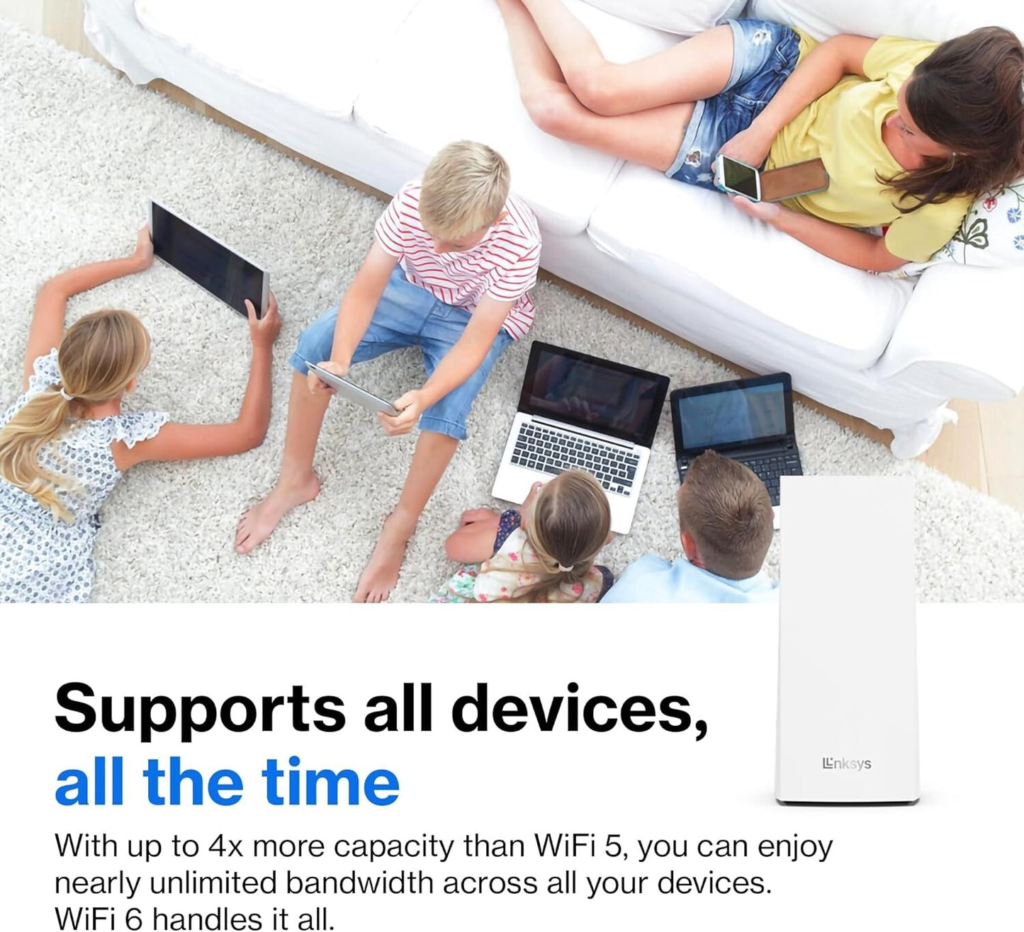 Linksys Atlas 6 Router Home WiFi Mesh System DualBand 6 Sq ft Coverage