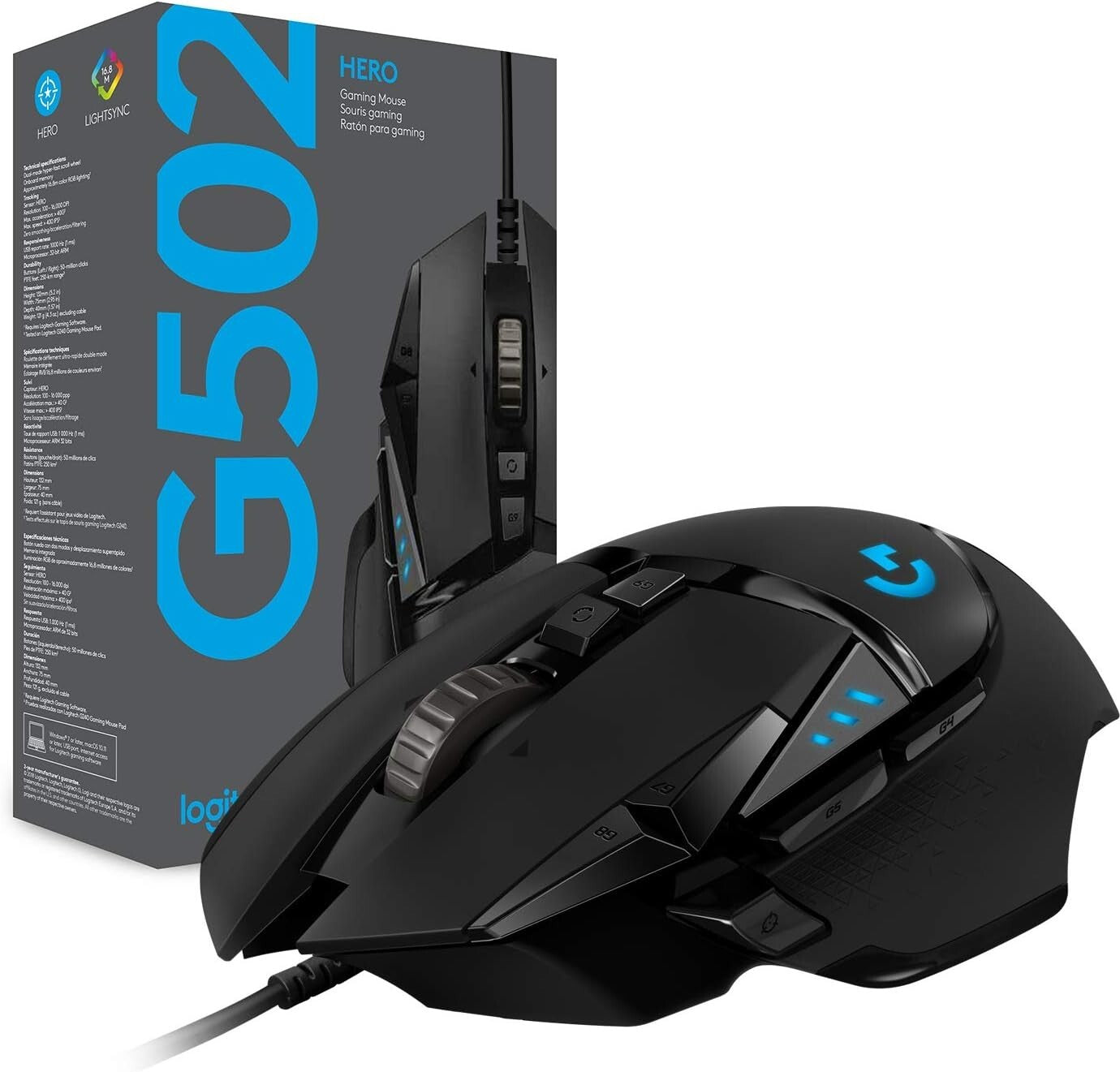 HERO G502 Logitech High Performance Wired Gaming Mouse Sensor 25