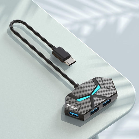 USB 3.0 Hub 4-Port Splitter with Power Port for Laptop PC Xbox HDD Printer