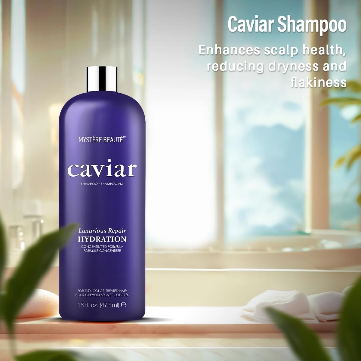 Caviar Collagen Keratin Biotin Anti‑Frizz Shampoo 16 fl oz, Color‑Safe Hair Care