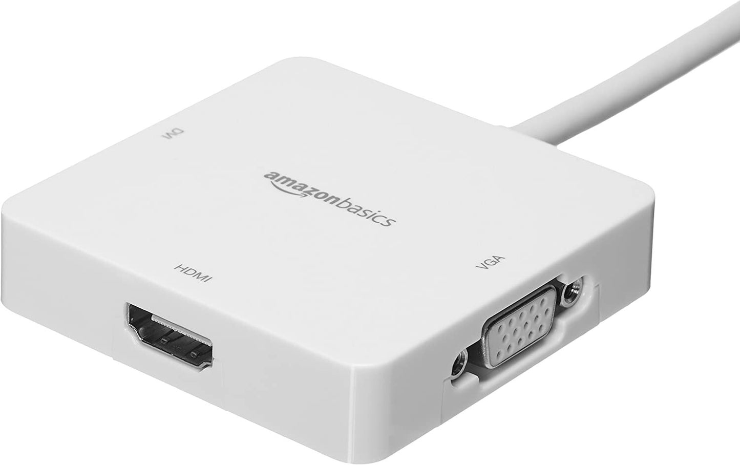 Amazon Basics MPA_MDP_W Mini DisplayPort Thunderbolt to HDMI DVI VGA Adapter