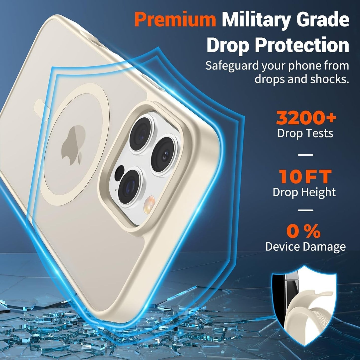 SUPFINE Magnetic iPhone 16 Pro Case Compatible with MagSafe | Military Grade Dro