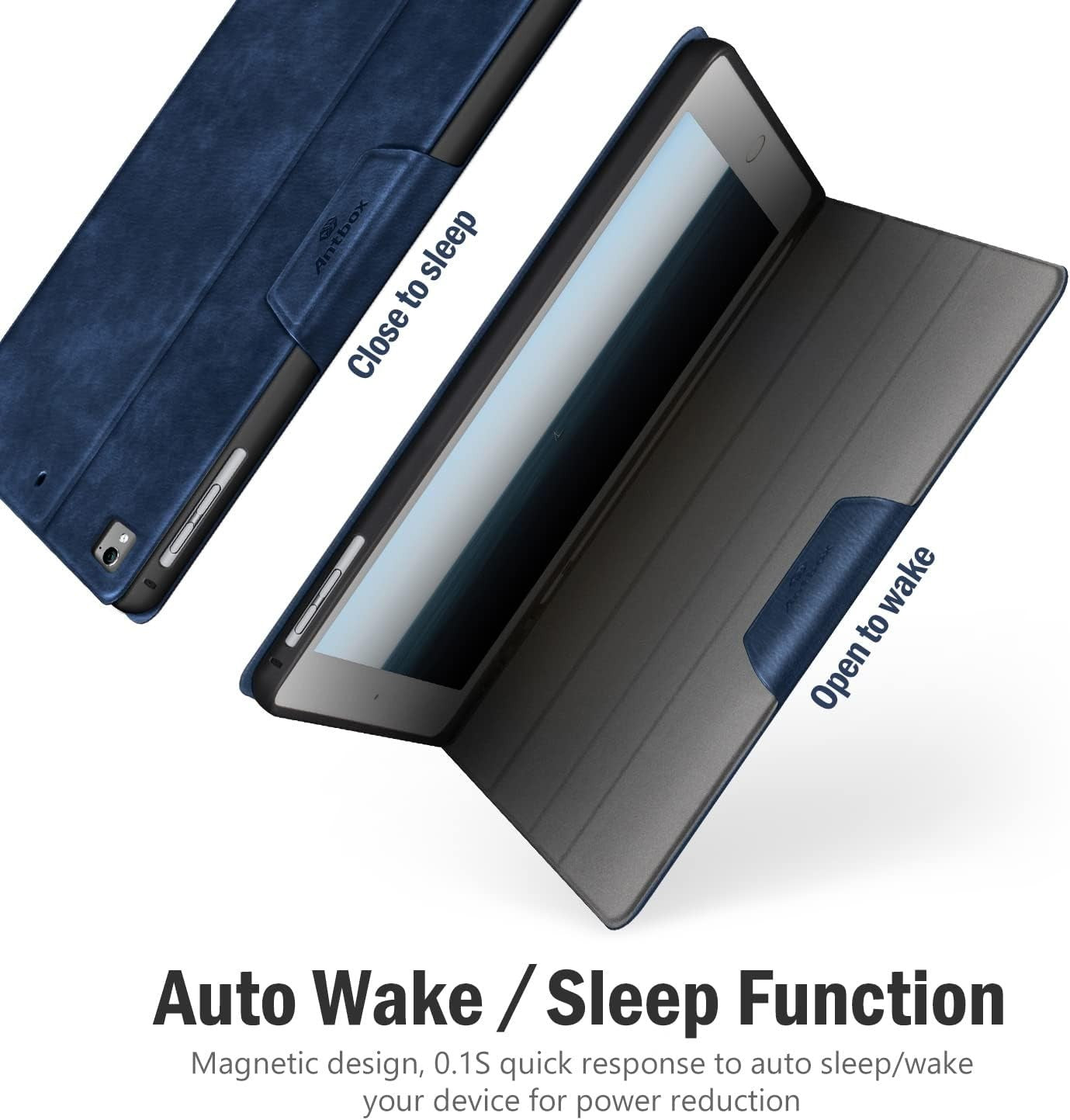 Antbox Case for iPad 9.7" Air 1/2 Pro 6th/5th Gen – Smart Cover w/ Pencil Holder