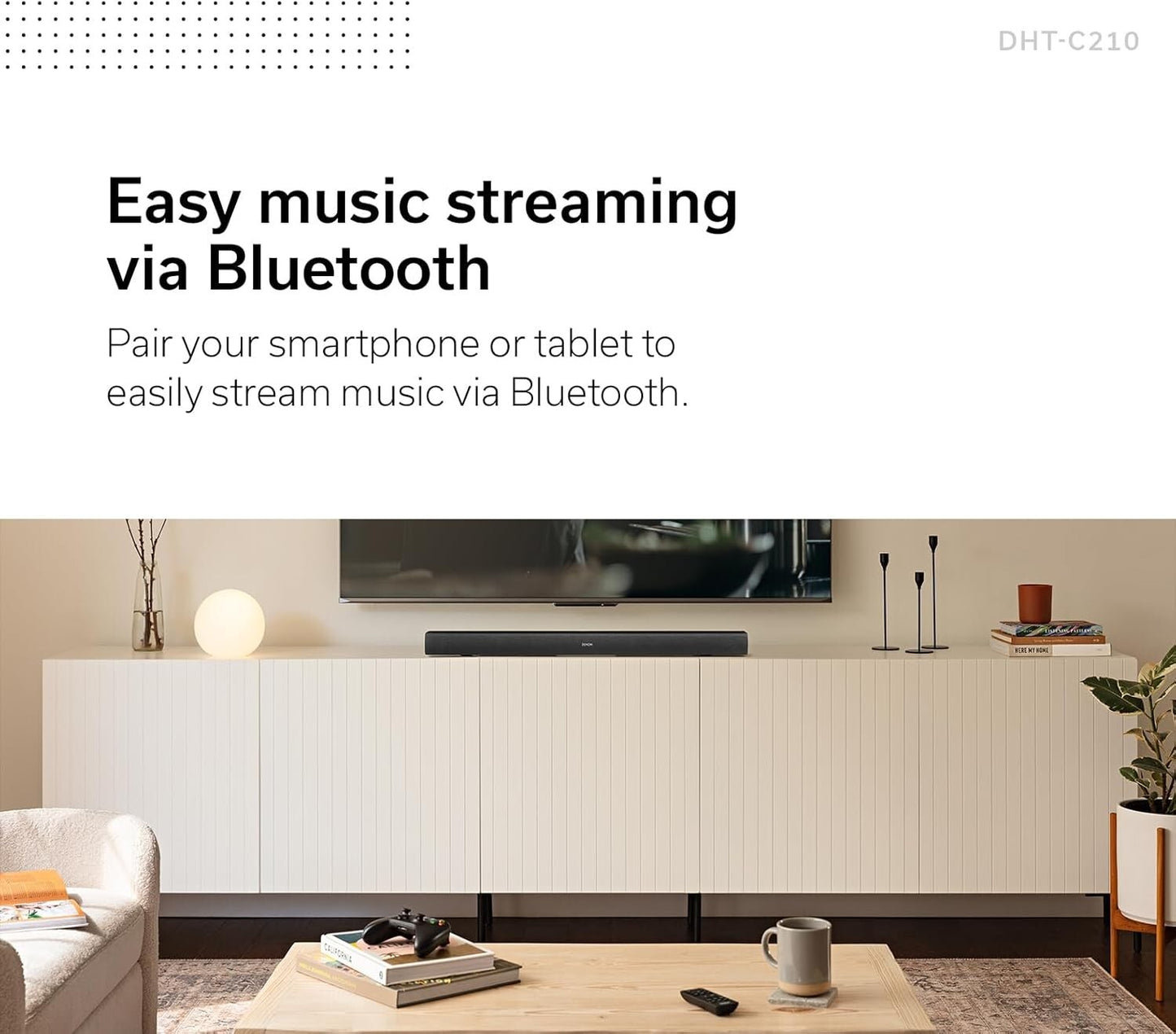 Denon Full Range Dolby Atmos Sound bar w Built-in subwoofers DHT-C210