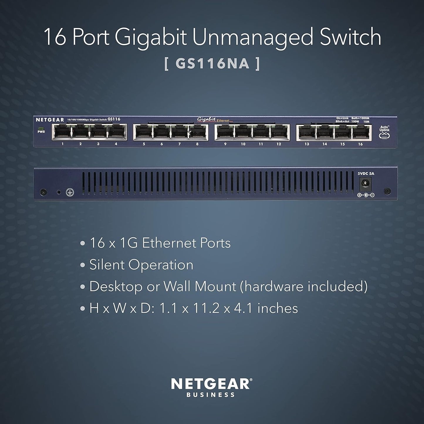 NETGEAR 16- Port Gigabit Ethernet Unmanaged Switch